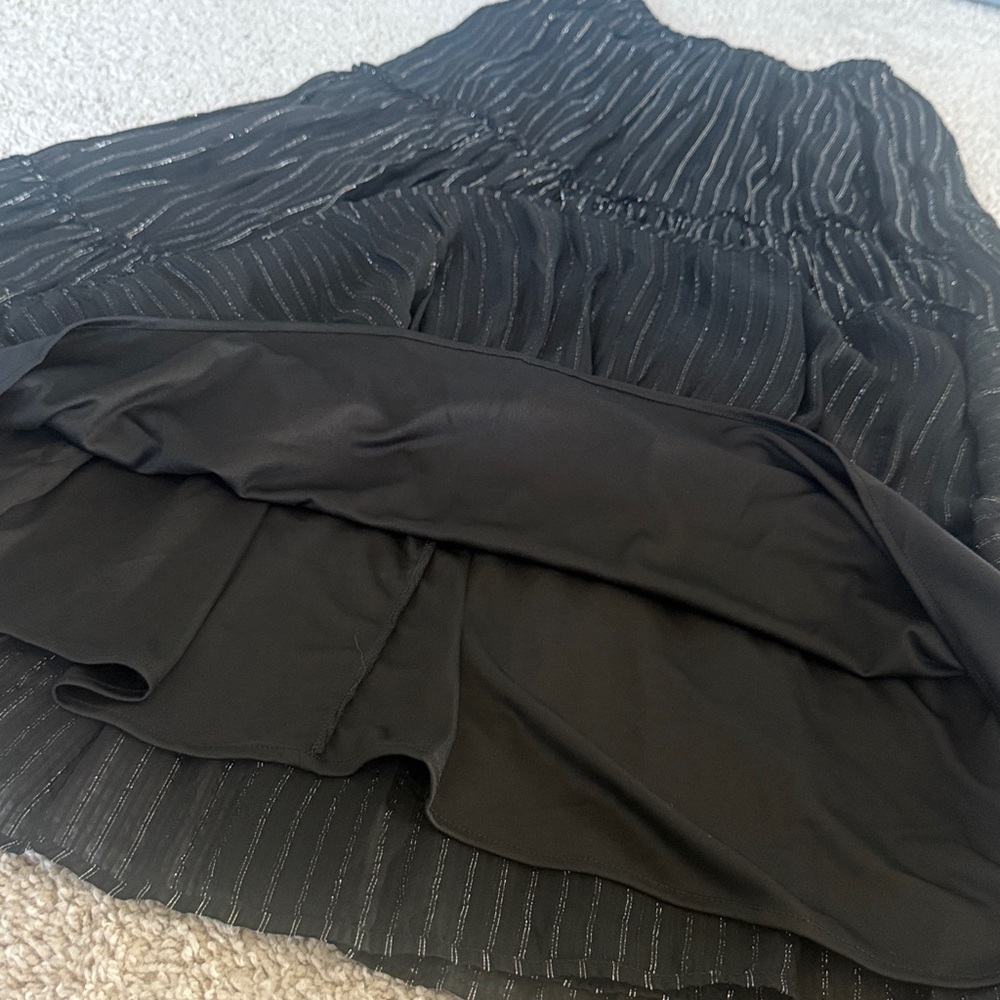 NWT NSR 2 Piece Black Maxi Dress with Silver Pin Stripes -Small - Picture 12 of 15